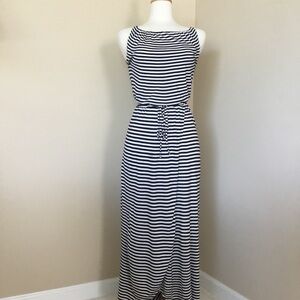Cabi Dress Boat Stripe Faux Wrap Maxi Size S